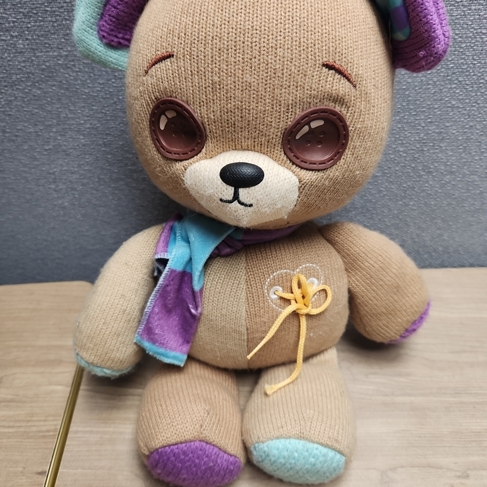 Cute Brown Teddy Bear with Colorful Accents